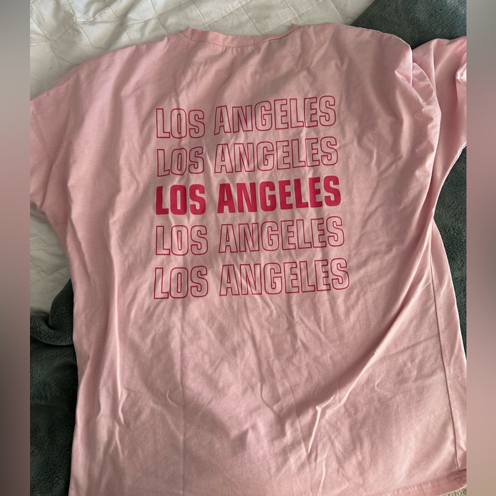 pink LA graphic tee